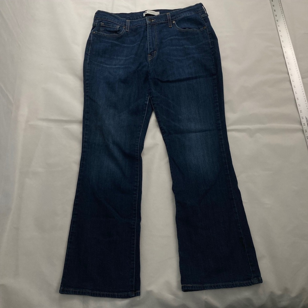 Levis Womens 515 Bootcut Jeans Size 16M Dark Wash Studded Flap Pocket